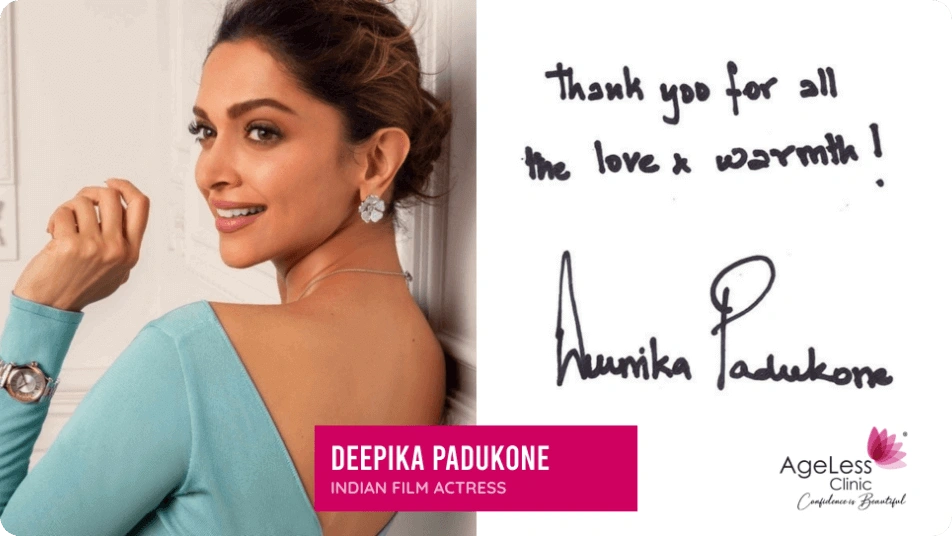 Celebrity testimonial for AgeLess Clinic
