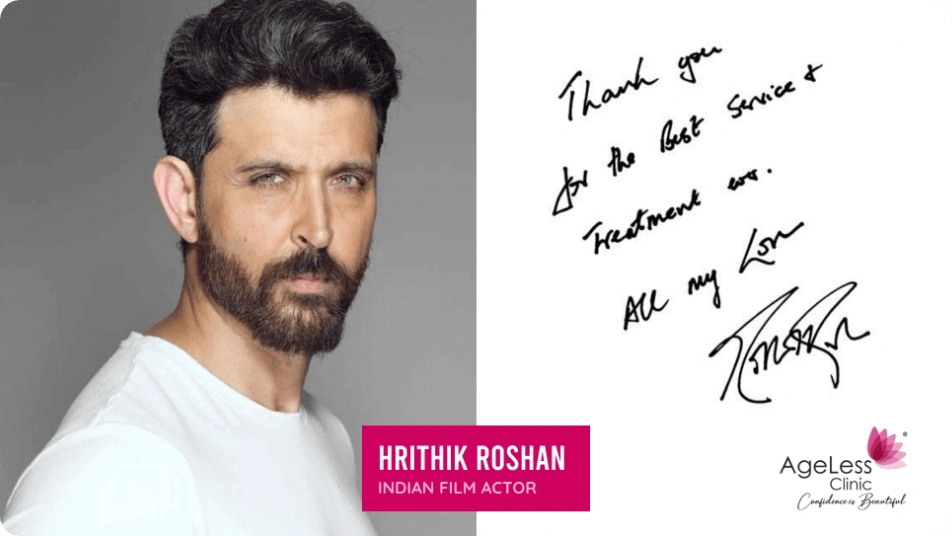 Celebrity testimonial for AgeLess Clinic